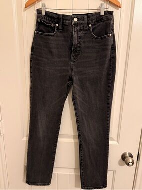 Madewell Black High-Rise Straight Jeans